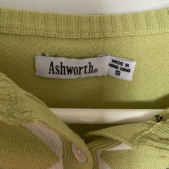 Green argyle cardigan - Picture 2 of 2